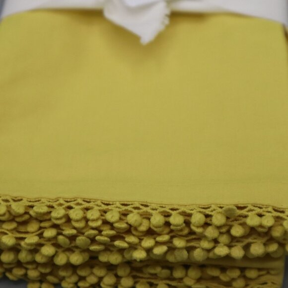 Pottery Barn Morgan Organic Cotton Napkin Yellow Picnic Table Setting Bright NWT - Picture 8 of 15